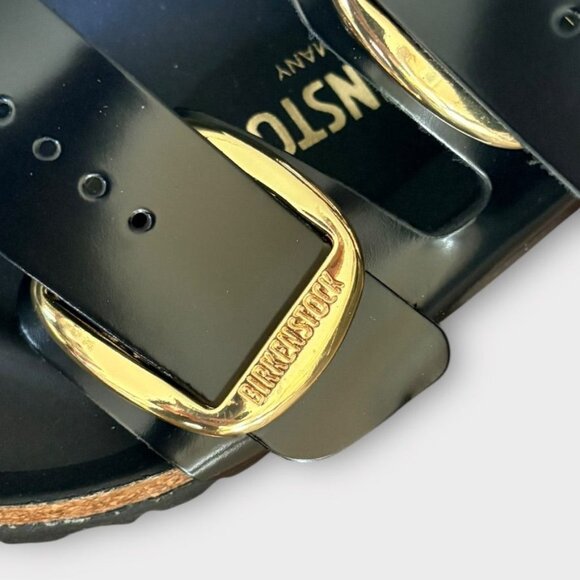 NIB Birkenstock Milano Big Buckle High Shine 36 Black Gold NEW Sandals $175 - Picture 6 of 9